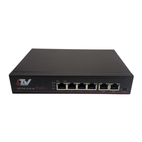Фотография товара 'LTV LTV-2S04F2U-P 4-портовый коммутатор Ethernet с поддержкой PoE'
