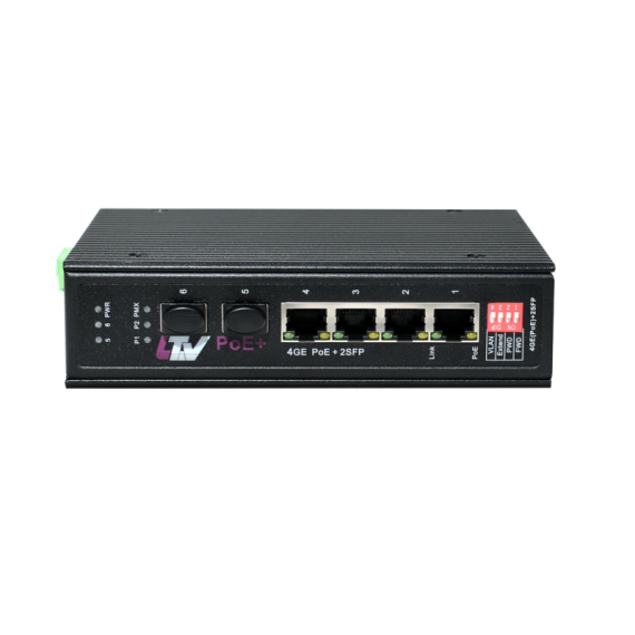 Фотография товара 'LTV LTV-2SI04G2S-P коммутатор, дальность передачи до 100 м'